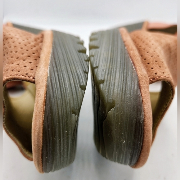 FLY London Perforated Leather Wedge Sandals In Pink and Grey Style Yake Size 10 - Picture 9 of 15